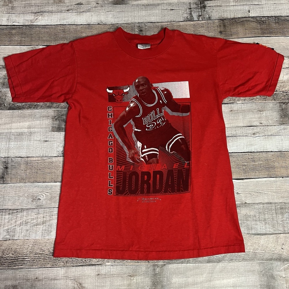 Michael Jordan Shirt Size Large Red Vintage 90s 1991 Starter Chicago Bulls NBA
